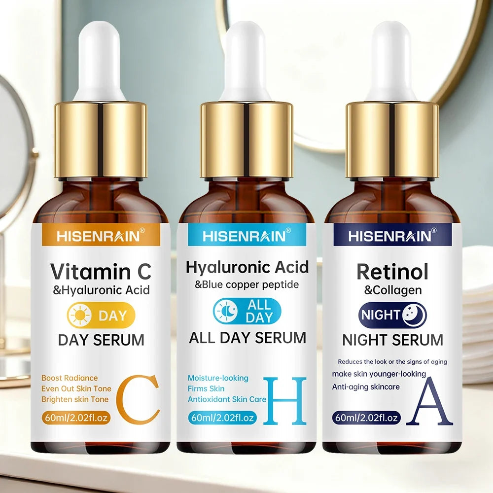 HISENRAIN Vitamin C & Retinol + Hyaluronic Acid Serum Duo