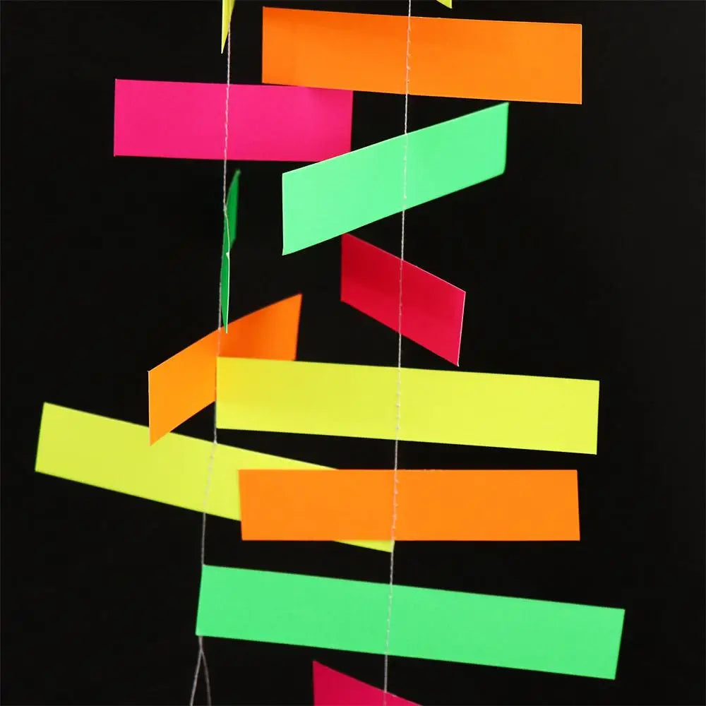2m Neon Fluorescent Garland Banner | UV Glow Party Pennant