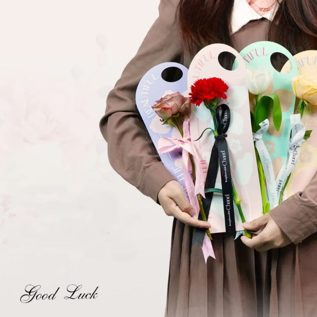 Single Flower Wrapper Handheld Card Bouquet Packaging Box Arrangement