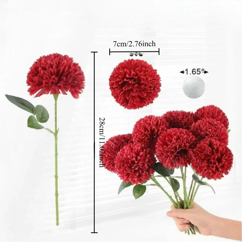 5-Pack Artificial Chrysanthemum Long Stem Flowers | Home Decor