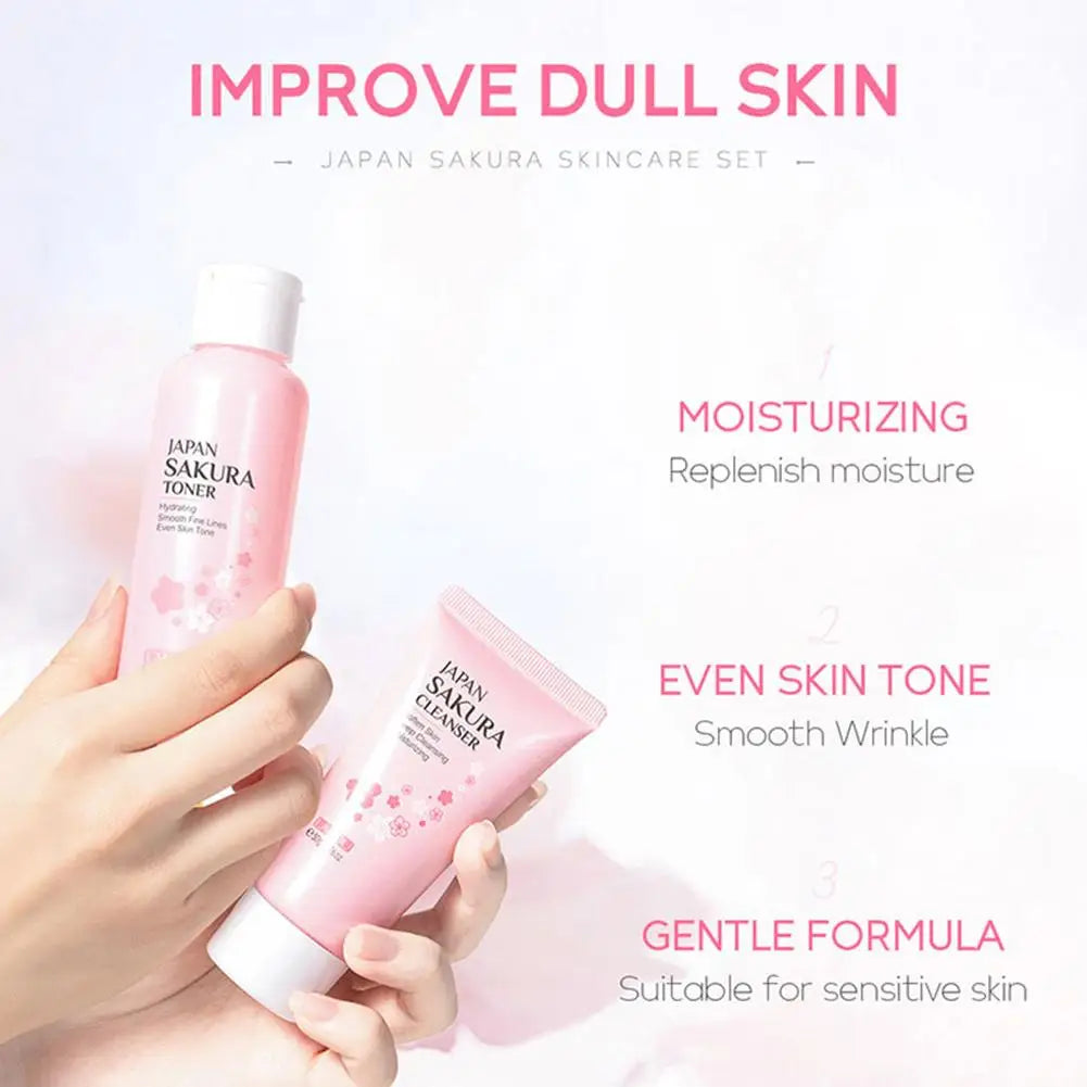 Sakura Skin Care Sets Cleanser Serum Eye Cream Facial Beauty Products