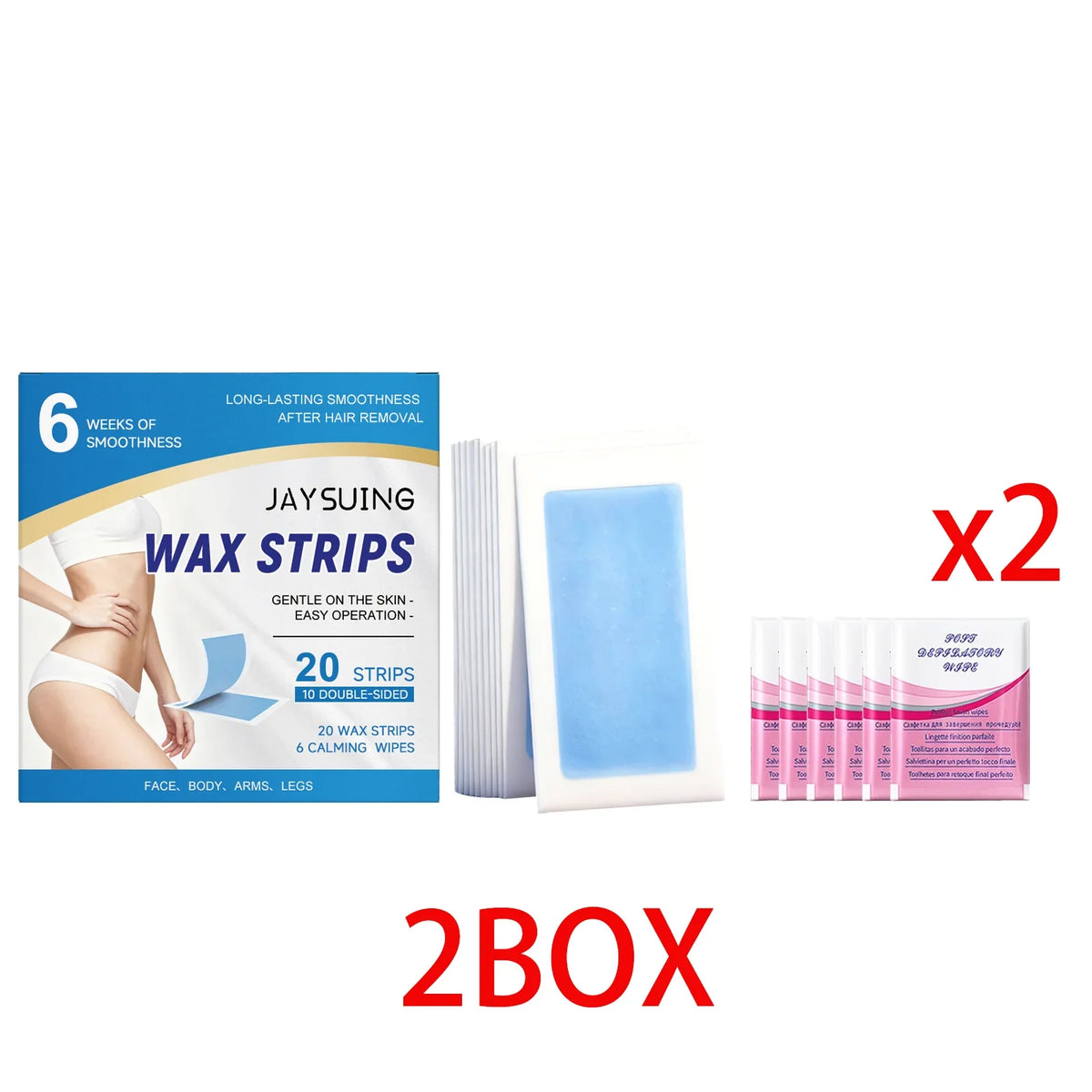 Hair Removal Wax Strips – Face, Body, Bikini & Underarm