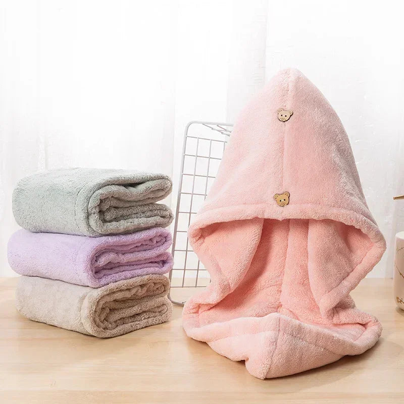 2-Pack Pink Microfibre Quick Dry Hair Towel Wrap for Women