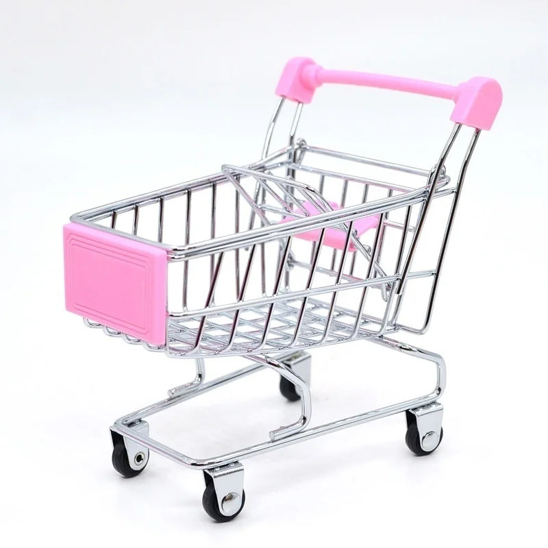 1:48 Mini Metal Shopping Cart – Miniature Toy & Home Decor
