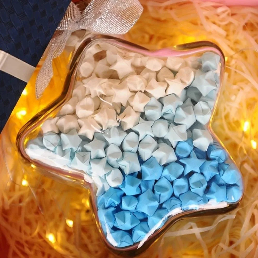 DIY Origami Lucky Star Bottle Gift Box Set – Gradient Blue