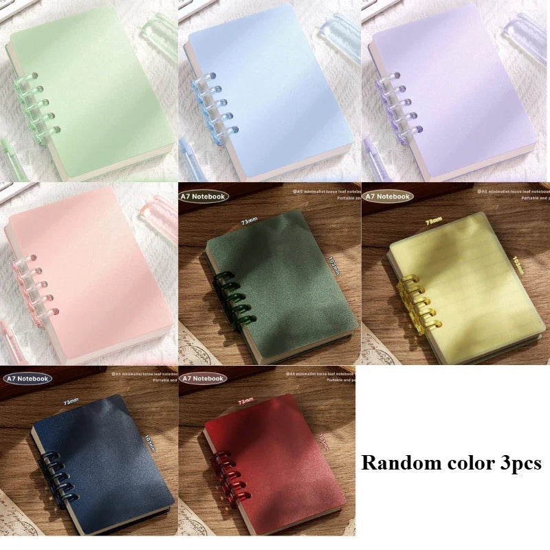 A7 Spiral Pocket Notebooks Set 3/8 Pcs – Lined & Elastic Closure