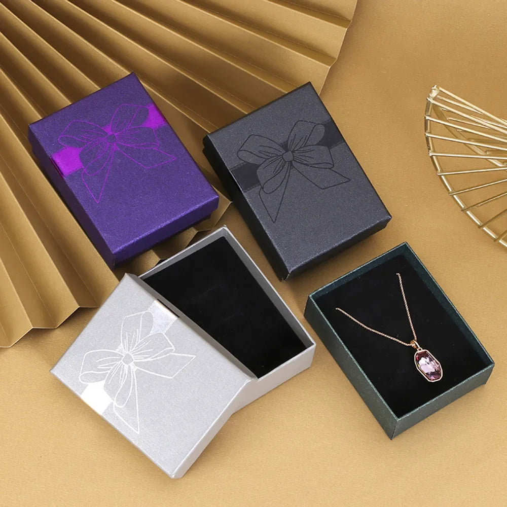 Fashion Bowknot Jewelry Box Multi Colors Ring Earrings Pendant