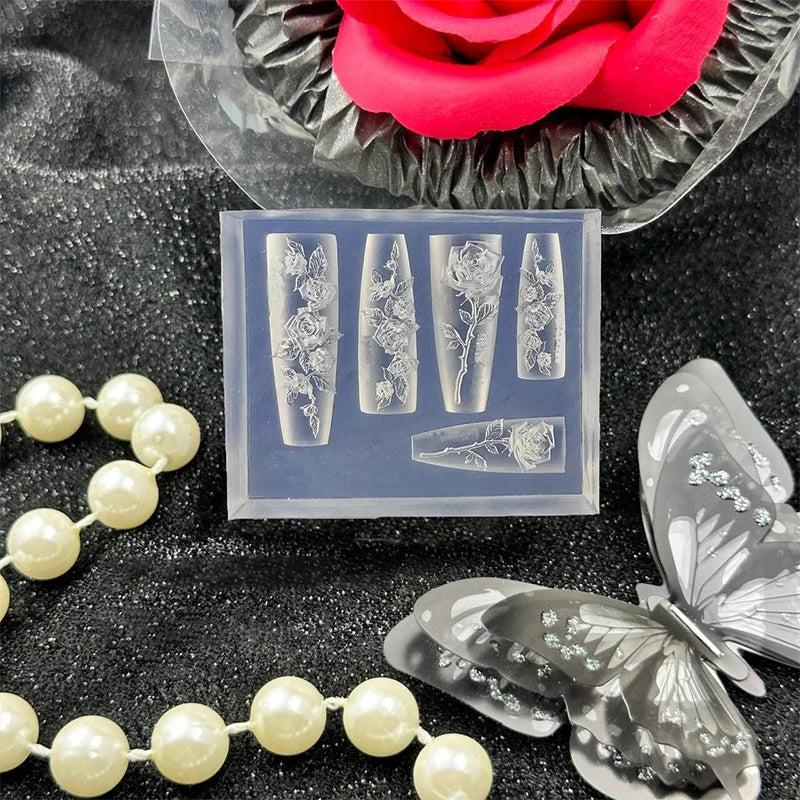 Rose Flower Silicone Nail Art Mold – DIY Charm & Jewelry Maker