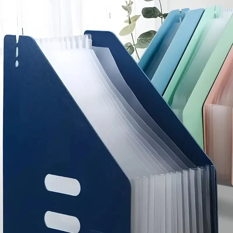 A4 File Organizer Foldable Desktop Storage Box Multiple Pockets