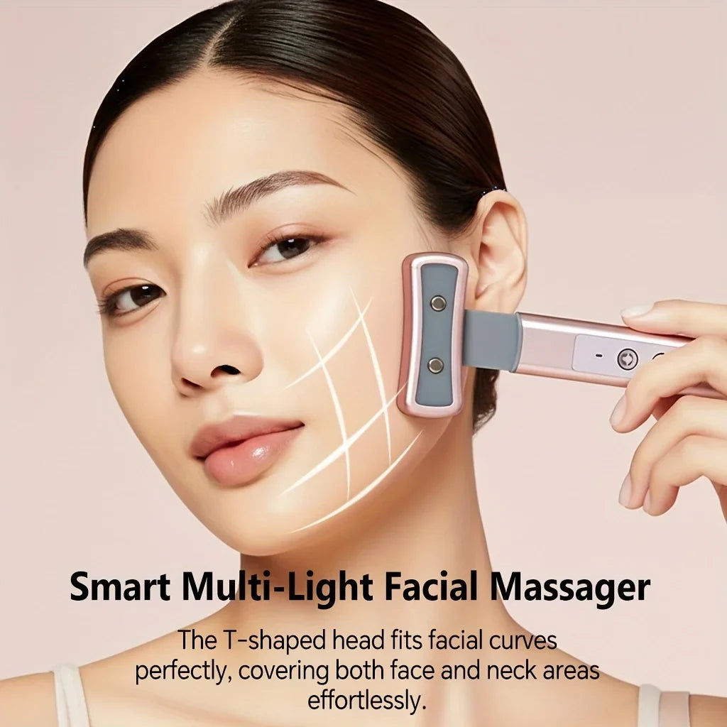 6-in-1 LED Facial & Eye Massager | Vibration & Multi-Color Modes