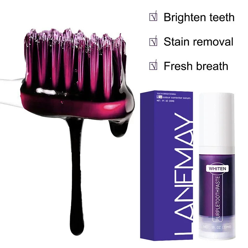 V34 Purple Whitening Toothpaste – Stain Removal & Fresh Breath