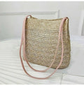 Women's Straw Rattan Woven Beach Bag – Boho Shoulder Tote