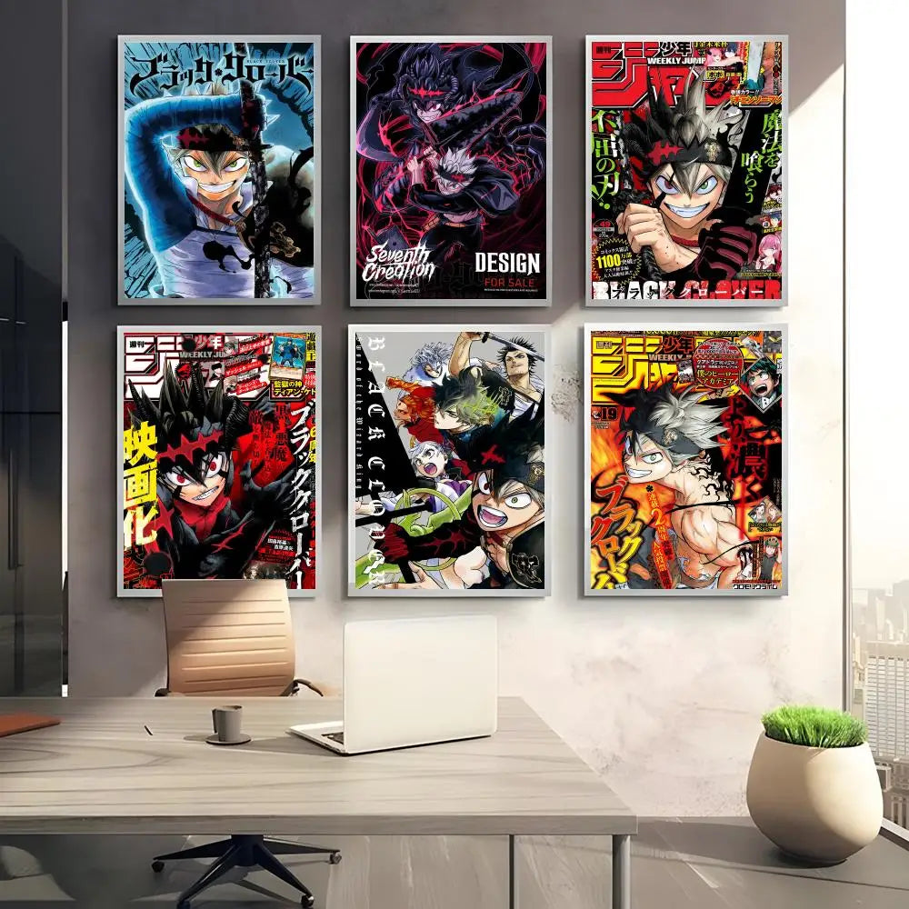Black Clover Anime Self-Adhesive Wall Poster Art Sticker