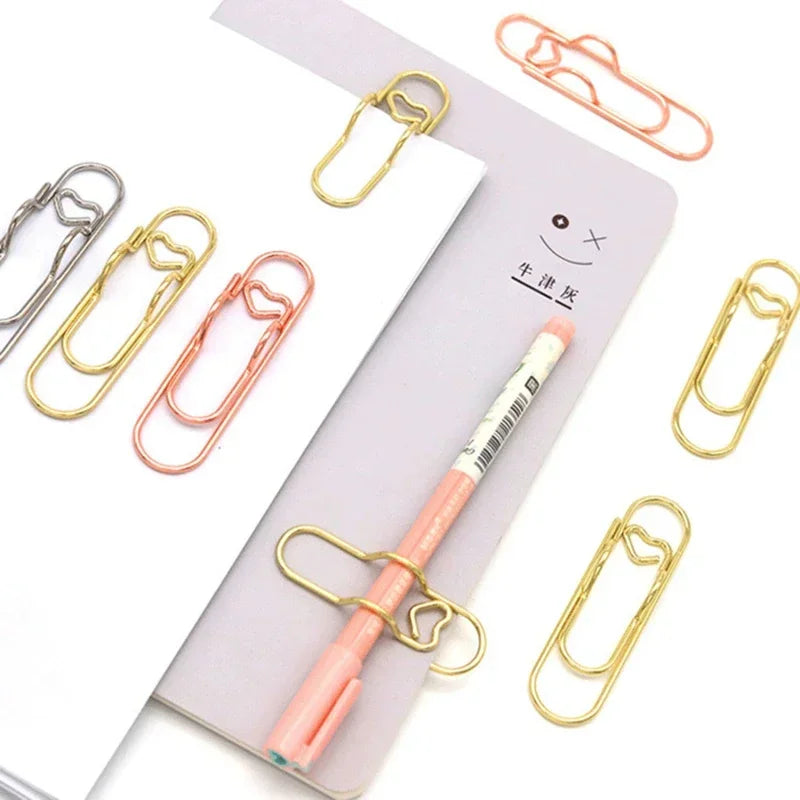 Heart Shaped Metal Pen Clips & Bookmark Holders for Notebooks