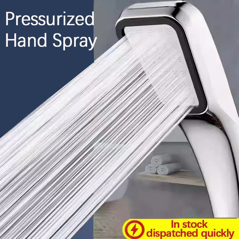 Square Handheld Pressurized Water-Saving Shower Head | 300 Jets