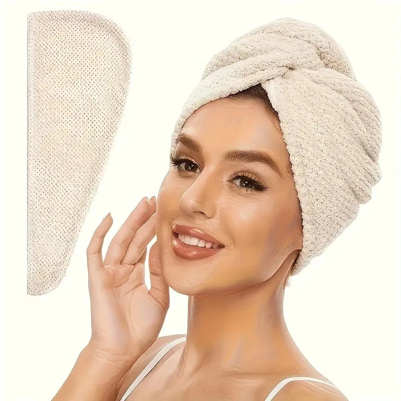 Women's Quick-Dry Microfiber Hair Towel Wrap – Thick & Curly