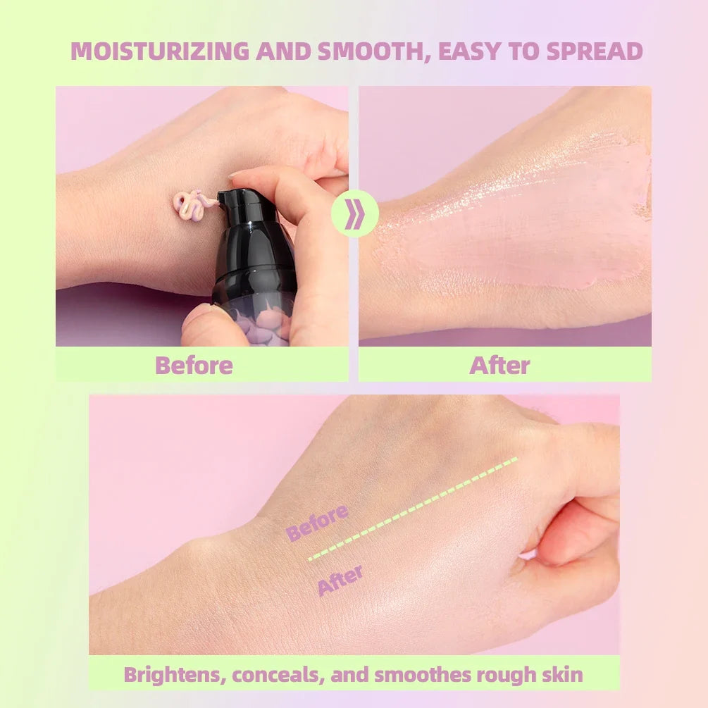QiBest 2-Pack Liquid Concealer & Face Primer – Brightening