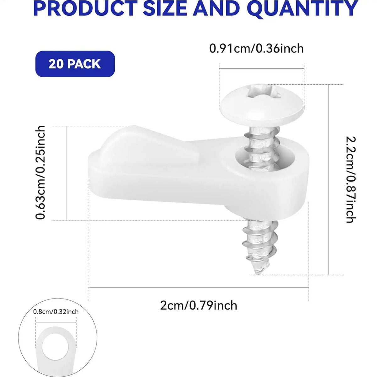 Window Screen Holder Clips 20-Piece Set with Screws | Retainer Clips