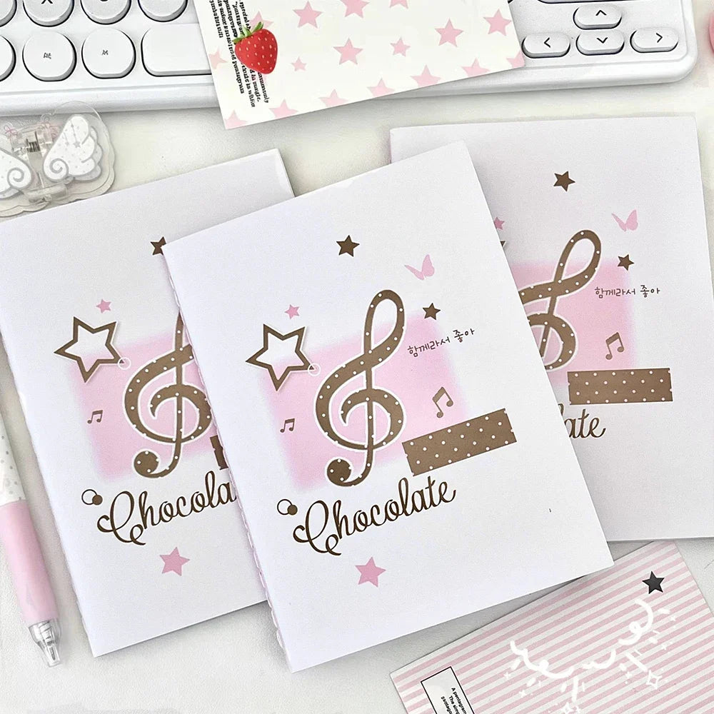 Pink Note Fixed Page Notebook Korean Ins Full-color Inner High-value
