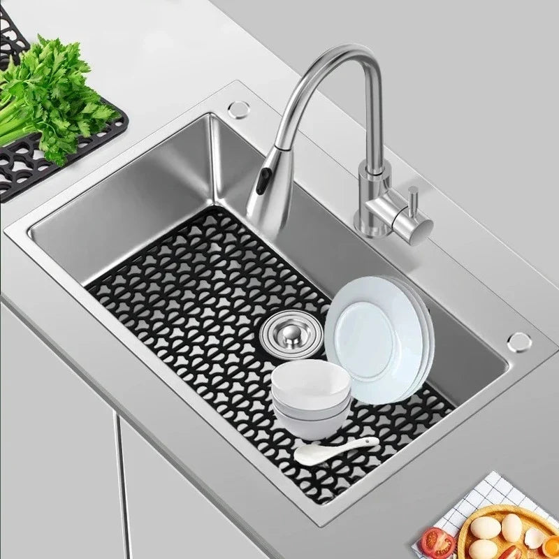 Large Silicone Sink Mat 26x14" | Farmhouse Kitchen Sink Grid
