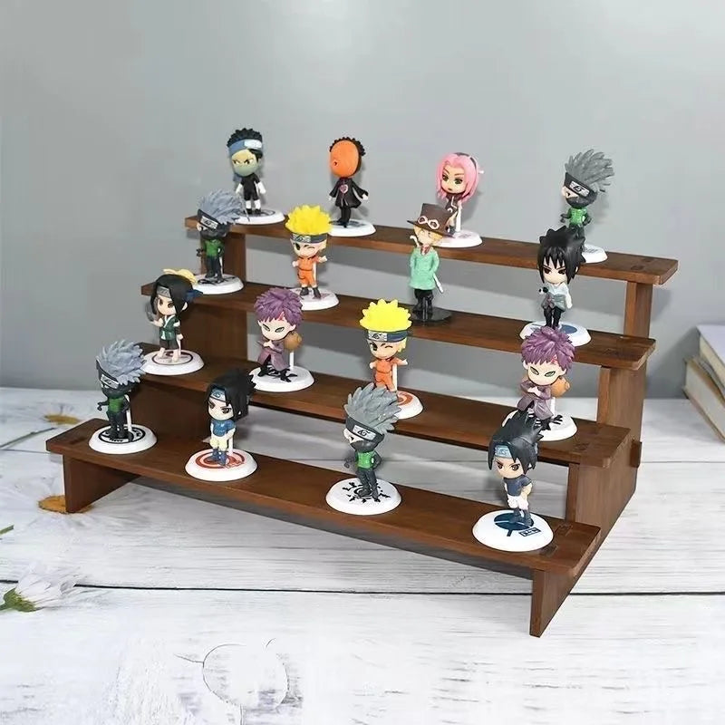 Wooden Multi-Tier Jewelry & Figurine Display Stand | 2–5 Layers