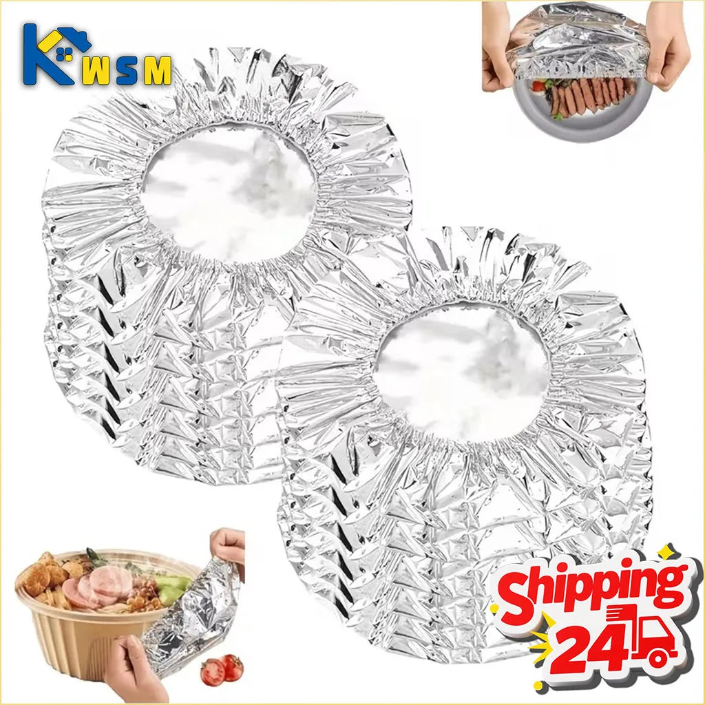 Reusable Aluminum Foil Food Covers – Stretch Lids for Plates & Bowls