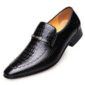 YBQJOO Men's PU Leather Slip-On Oxford Dress Shoes