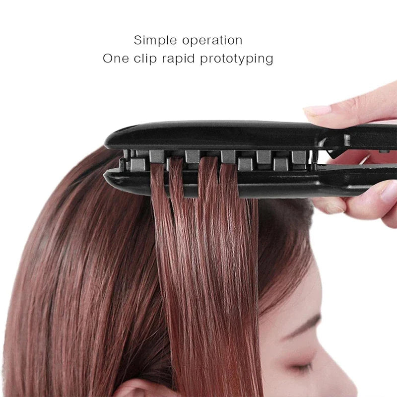 3D Grid Ceramic Hair Crimper | Volumizing Waver Iron