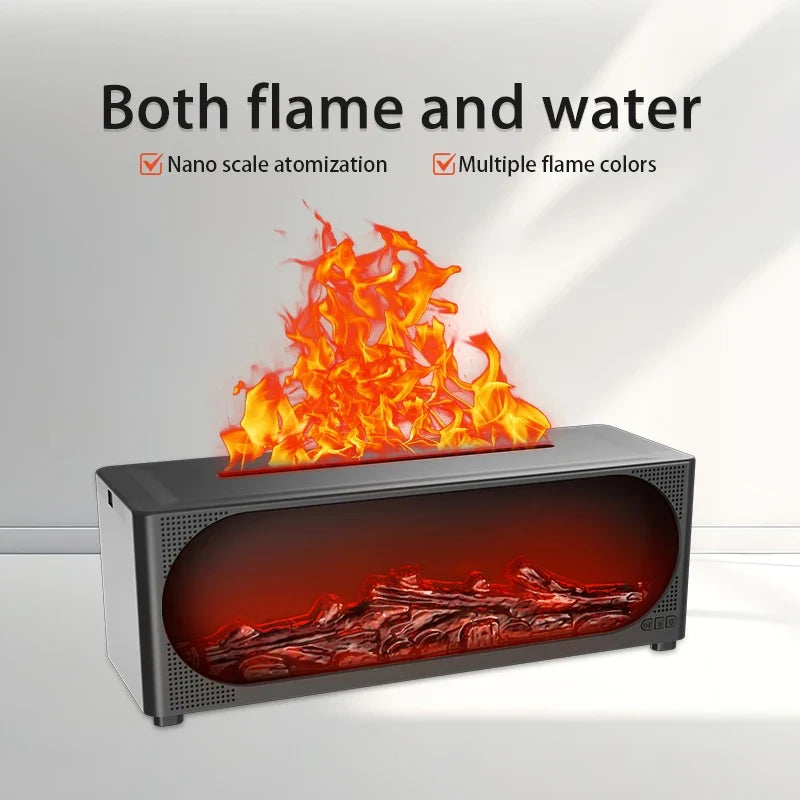 Fireplace Flame Humidifier Bluetooth Speaker & Aroma Diffuser