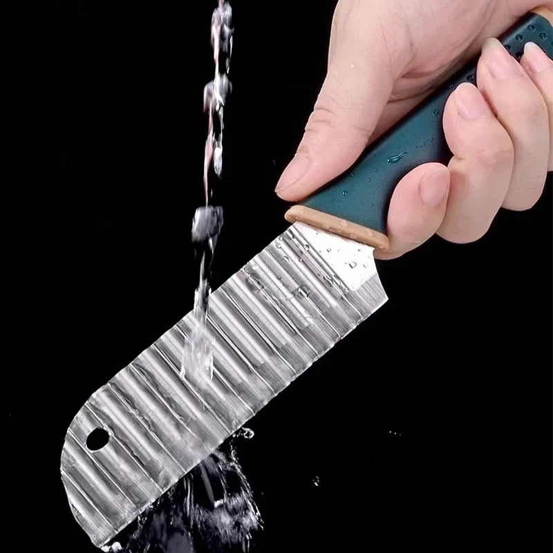 Stainless Steel Crinkle Cut Knife – Wavy Fry & Veggie Slicer