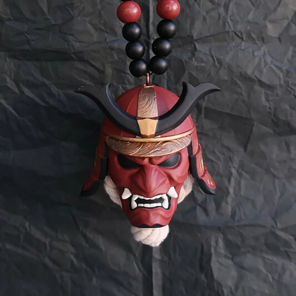 Japanese Oni Hannya Kabuto Helmet Car Mirror Charm Pendant