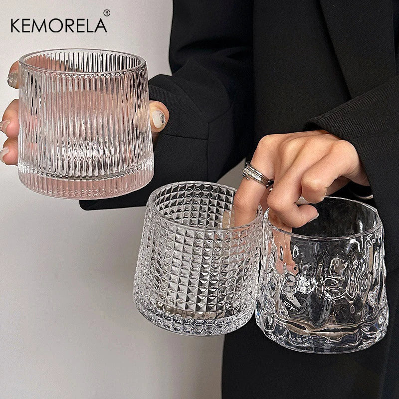 KEMORELA 300ml Retro Glass Cup – Coffee, Whiskey & Cocktails