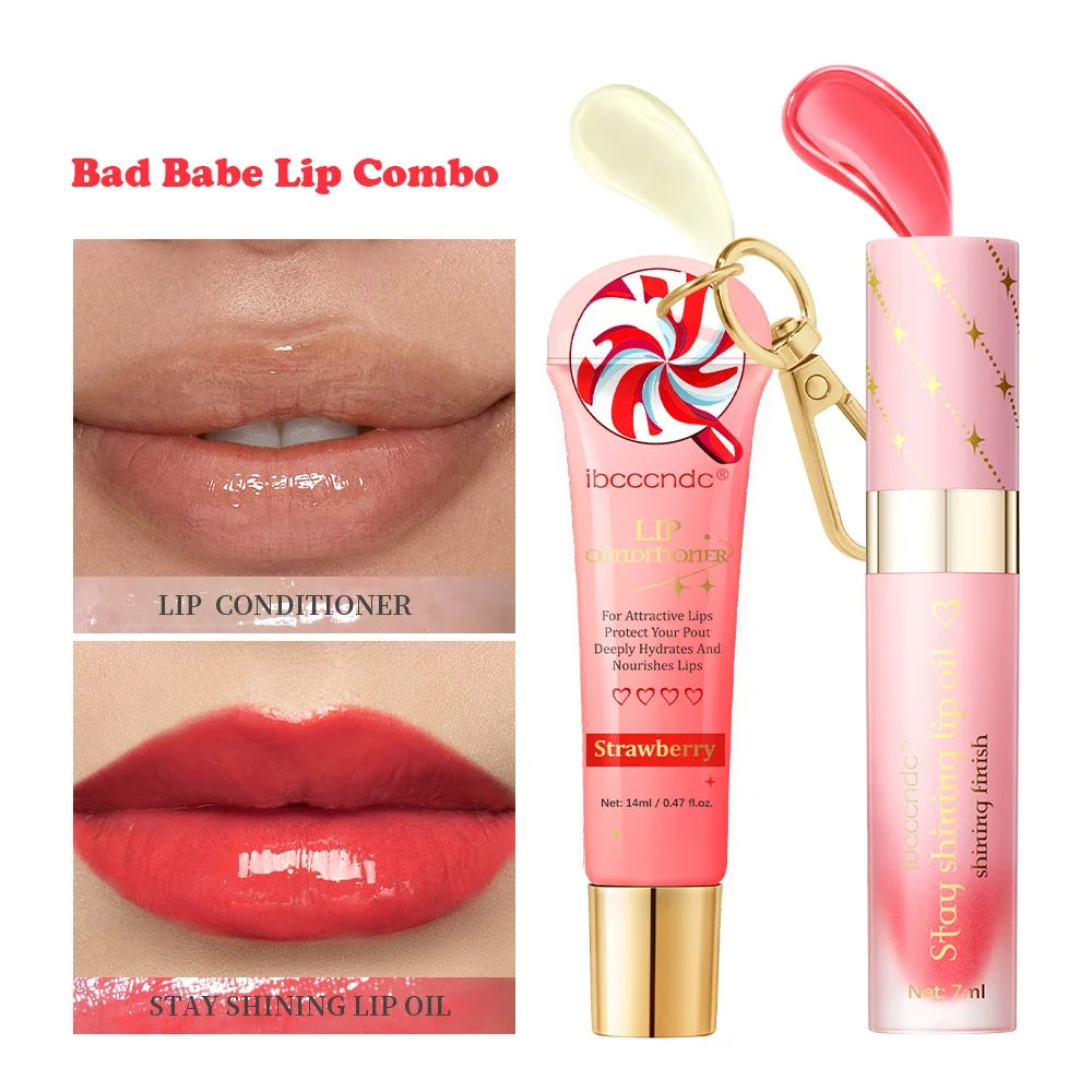 ibcccndc Tinted Lip Oil & Conditioner Duo | Glossy Plumper Set