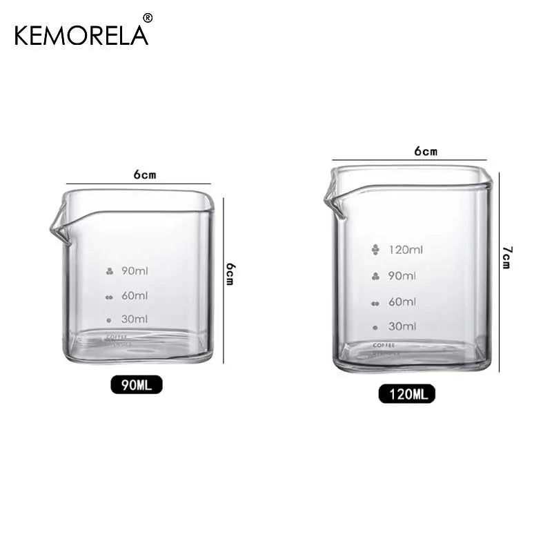 KEMORELA Glass Espresso Cup 90/120ml – Measuring Shot Glass