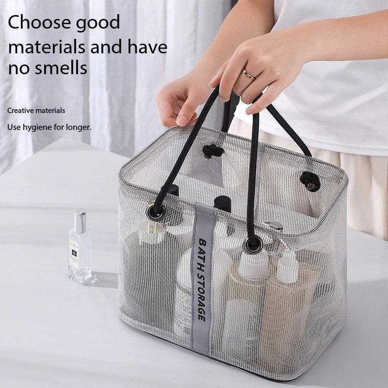 Collapsible Mesh Drain Basket 2in1 Travel Toiletry Swimming Organizer