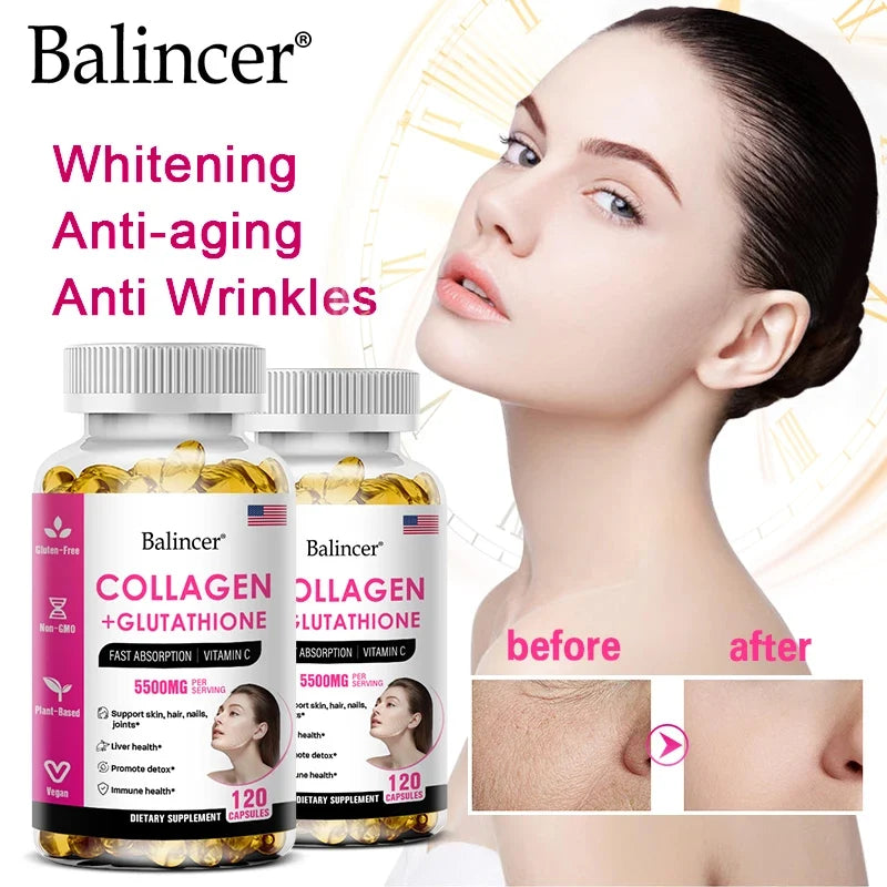 Glutathione & Collagen Capsules | Antioxidant Skin Support