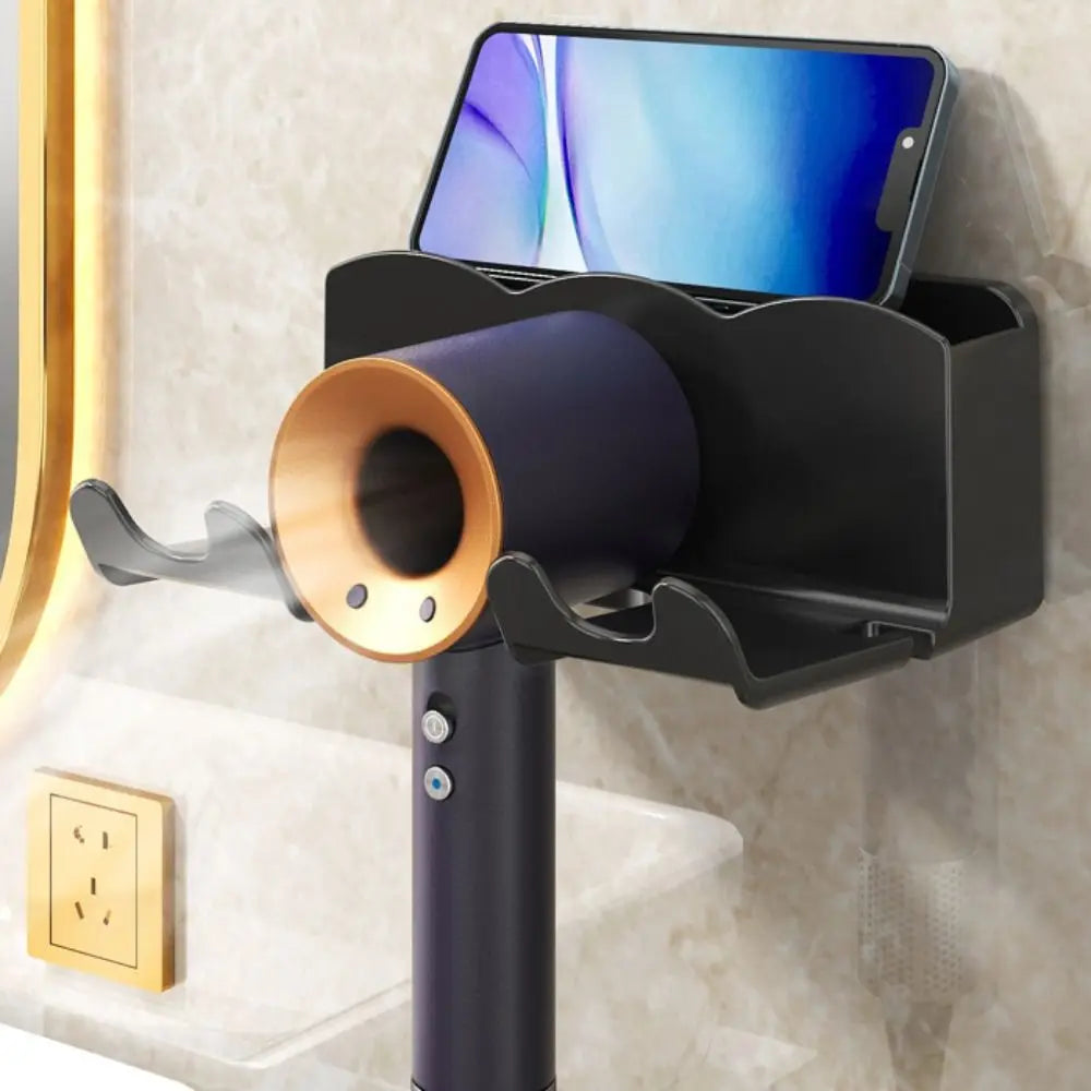 Wall-Mounted Hair Dryer Holder | No-Drill Bathroom Organiser
