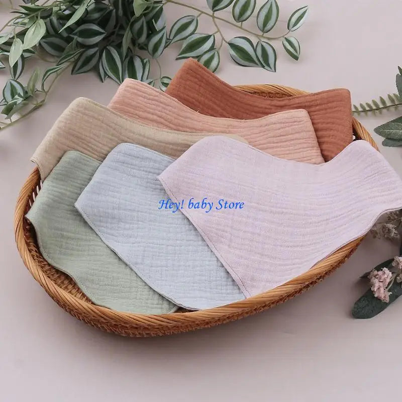 4-Pack Soft Cotton Baby Bandana Bibs | Muslin Drool & Feeding