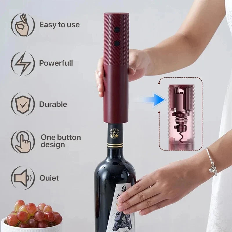 Electric Wine Opener – Rechargeable One-Button Corkscrew