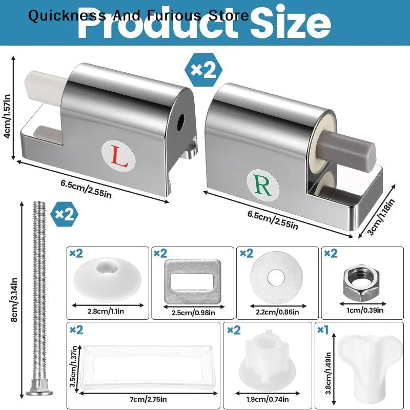 Soft Close Toilet Seat Hinges – Top Fix Replacement Set