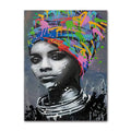 Abstract African Woman Canvas Wall Art Print | Modern Décor
