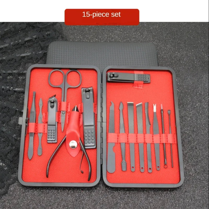Professional Stainless Steel Manicure Set & Nail Grooming Kit