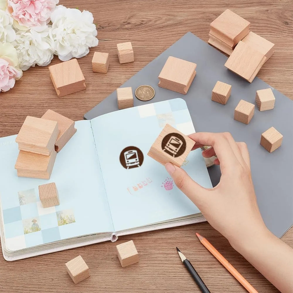 20-Pc Blank Rubber Stamp Set – Beechwood Mounts & Engraving Sheet