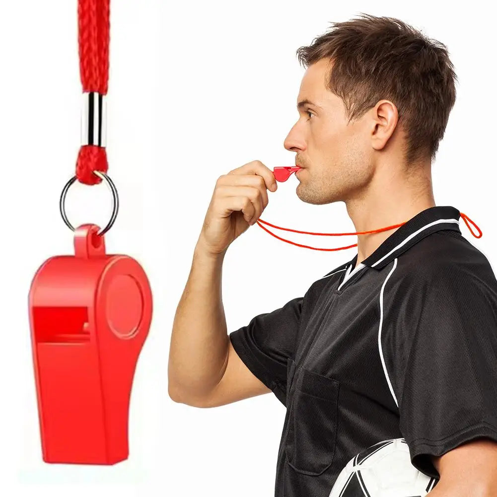 Loud Referee Whistle with Lanyard – Sports & Hiking (1/3/5 Pack)