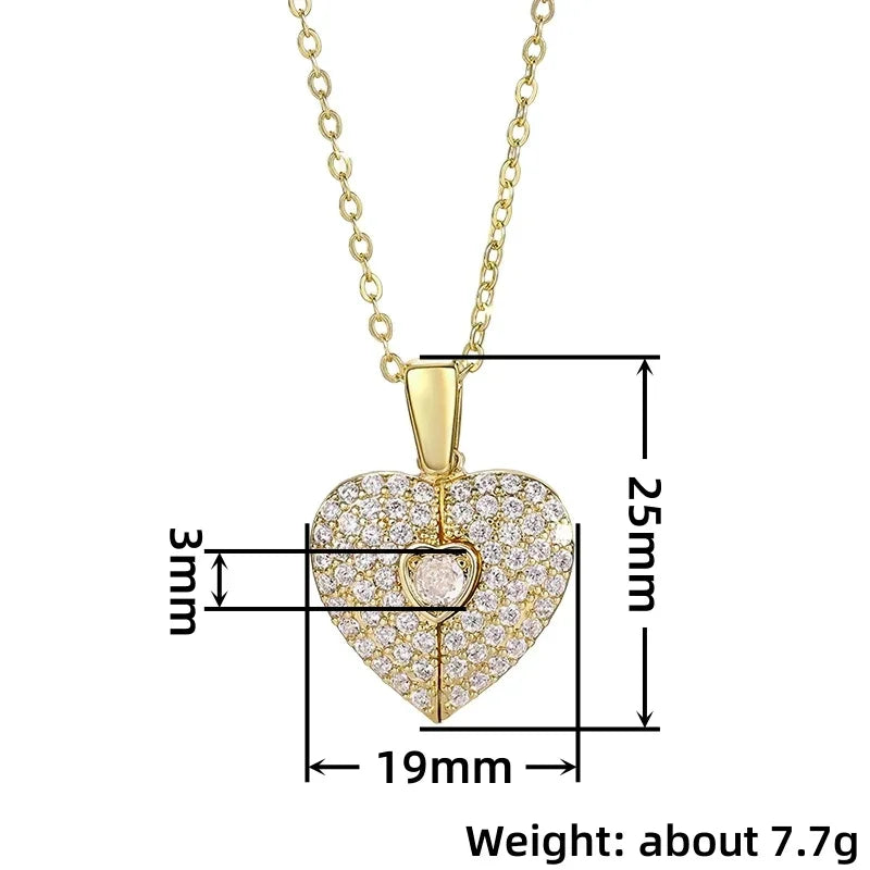 Huitan Heart Pendant Necklace – Cubic Zirconia | Party Jewelry