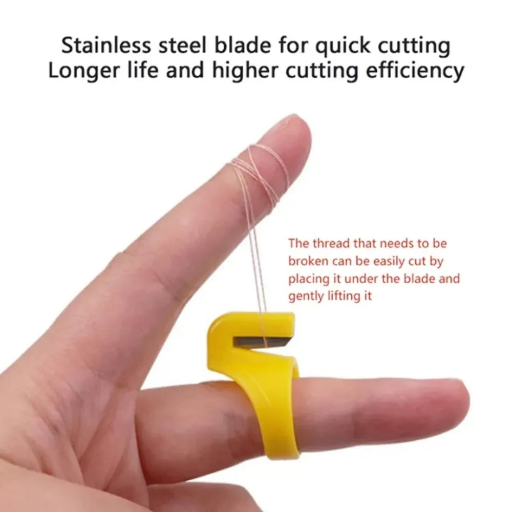 Finger Thimble Thread Cutter Ring – Plastic Sewing Tool 3/10pc