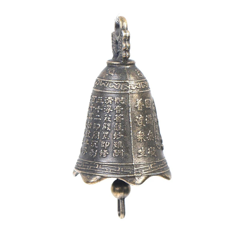Mini Antique Brass Guanyin Bell Sculpture Set of 2