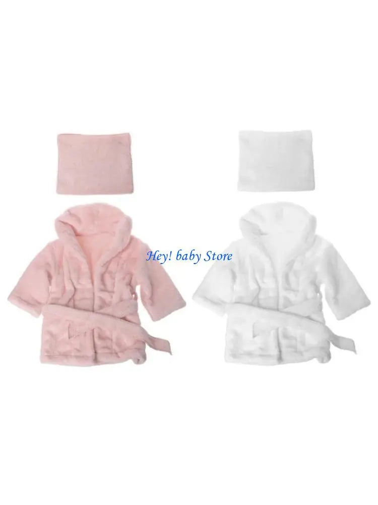 Newborn Baby Photography Bathrobe & Towel Set | Faux Fur Robe