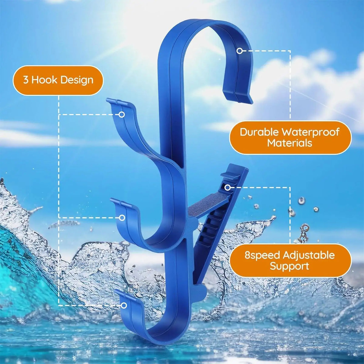 Adjustable Pool Pole Hanger & Hook Organizer – 2 Pack