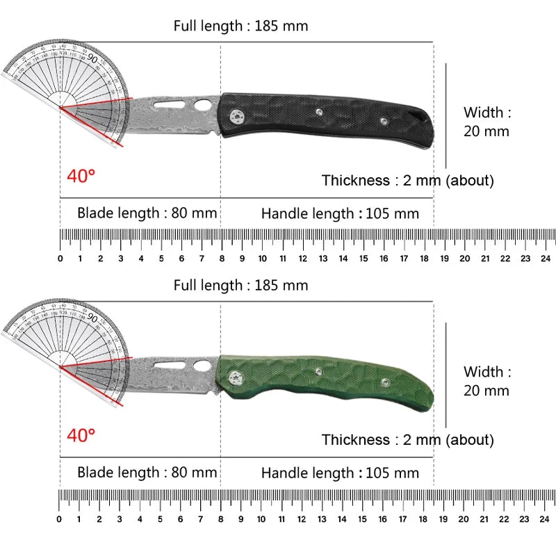 Damascus Steel Kitchen Knife – Chef, Paring & Cleaver
